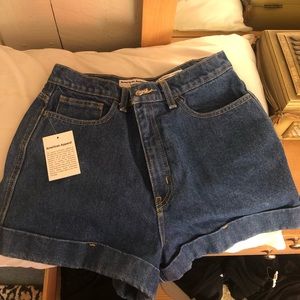 american apparel high waist denim shorts